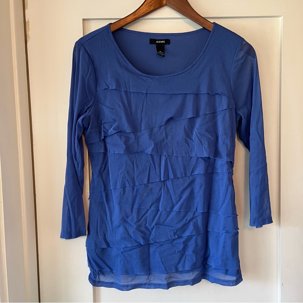 Alfani tiered mesh 3/4 sleeve top